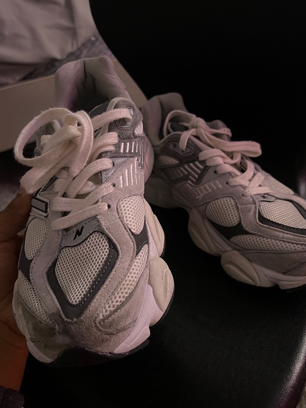 New Balance Women’s Neutral Grey Mesh & Suede Athletic Sneakers - Picture 4 of 7